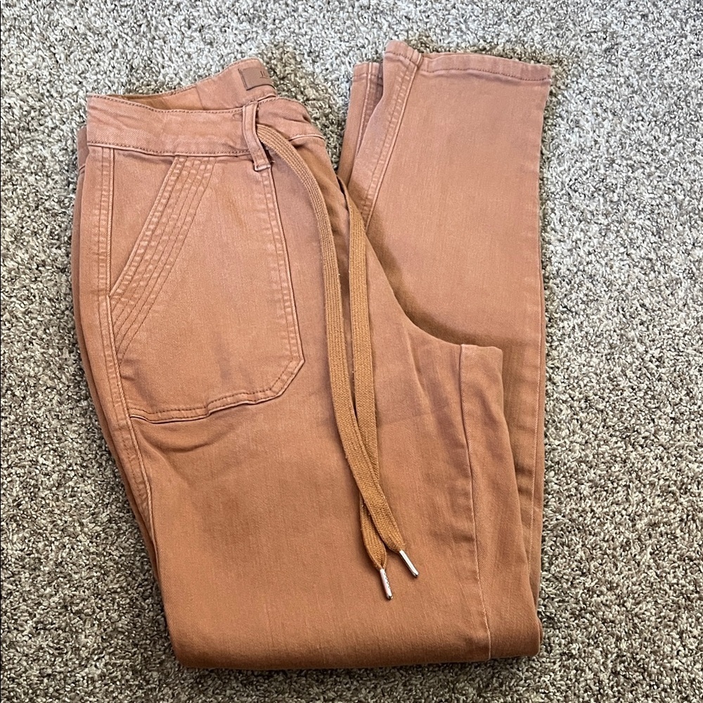 Judy Blue High Waist Garment Dyed Camel Double Cuff Joggers